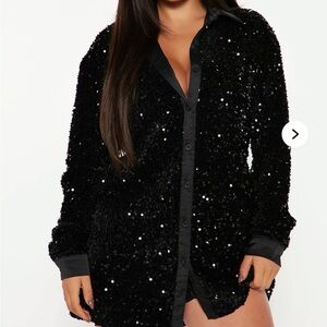 Fashion Nova Black Sequin Amalie Mini dress
